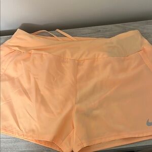 Nike Orange Athletic Shorts with Elastic Waistband